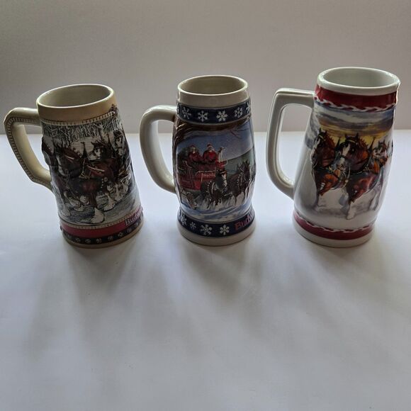 Budweiser Clydesdale Beer Stein Collectible Mugs Holiday Horses Bar Drinkware - Picture 13 of 13